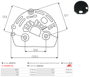 Capot alternateur APC1011S