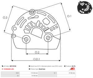 Capot alternateur APC1015S