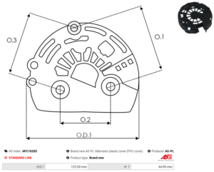 Capot alternateur APC1020S