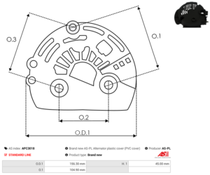 Capot alternateur APC3018