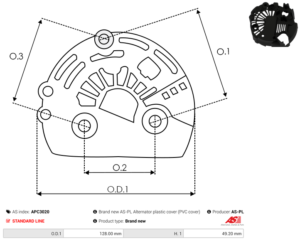 Capot alternateur APC3020