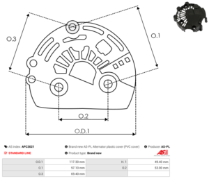 Capot alternateur APC3021