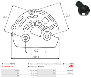 Capot alternateur APC3022
