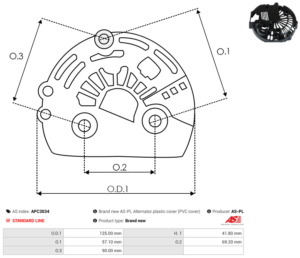 Capot alternateur APC3034