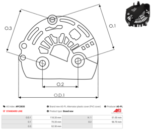 Capot alternateur APC3035