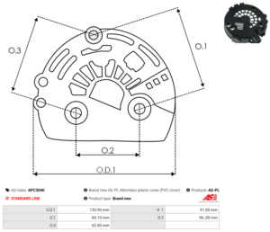 Capot alternateur APC3040