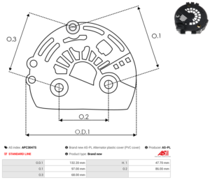 Capot alternateur APC3047S