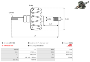 Rotor alternateur AR1012S