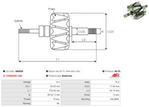 Rotor alternateur AR0034