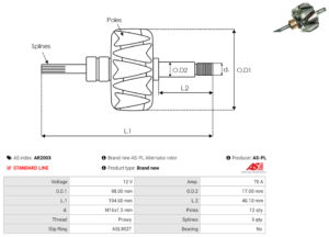Rotor alternateur AR2003