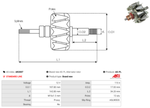 Rotor alternateur AR2007