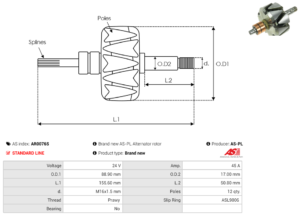 Rotor alternateur AR0076S