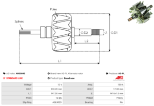 Rotor alternateur AR0084S