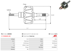 Rotor alternateur AR0090S