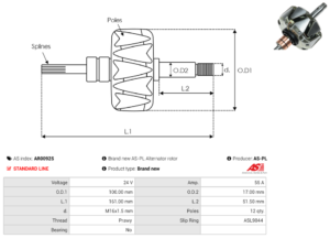 Rotor alternateur AR0092S