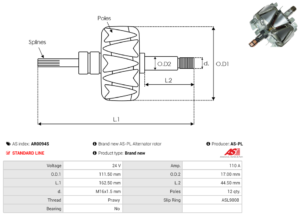 Rotor alternateur AR0094S
