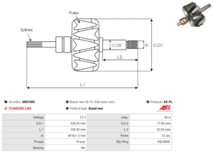 Rotor alternateur AR0100S