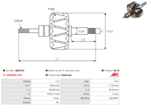 Rotor alternateur AR0101S