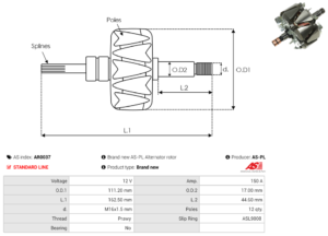 Rotor alternateur AR0037