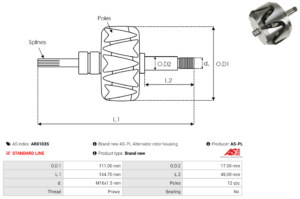 Rotor alternateur AR0103S