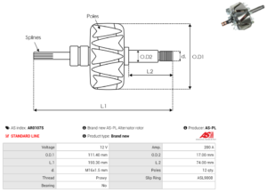 Rotor alternateur AR0107S