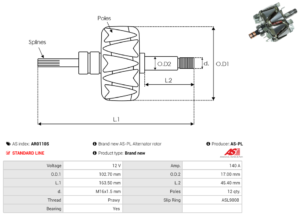Rotor alternateur AR0110S