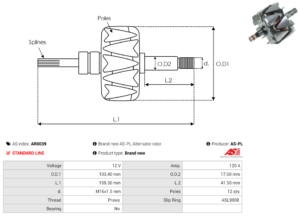 Rotor alternateur AR0039