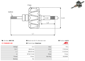 Rotor alternateur AR0113S