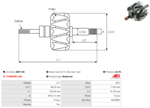 Rotor alternateur AR0114S