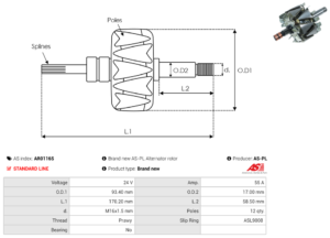 Rotor alternateur AR0116S