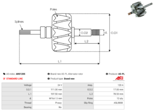 Rotor alternateur AR0120S