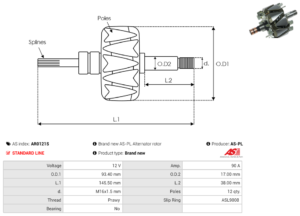 Rotor alternateur AR0121S