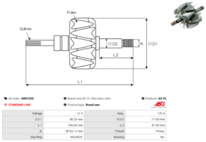 Rotor alternateur AR0122S