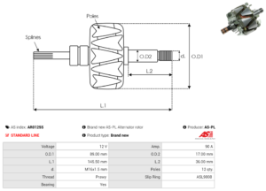Rotor alternateur AR0125S