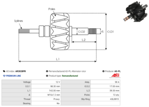 Rotor alternateur AR3028PR