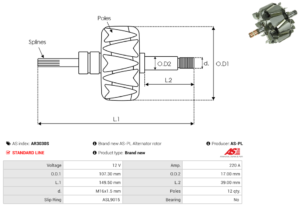 Rotor alternateur AR3030S
