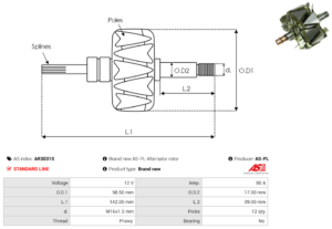 Rotor alternateur AR3031S