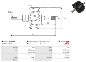 Rotor alternateur AR3037PR