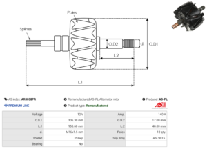 Rotor alternateur AR3038PR