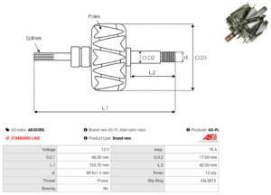Rotor alternateur AR3039S