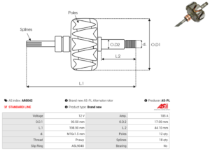 Rotor alternateur AR0042