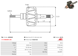 Rotor alternateur AR3042S