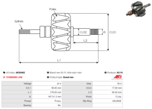 Rotor alternateur AR3046S