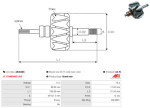 Rotor alternateur AR3048S