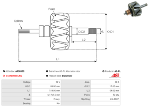 Rotor alternateur AR3052S