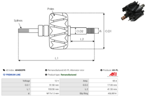 Rotor alternateur AR4002PR