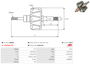 Rotor alternateur AR4003