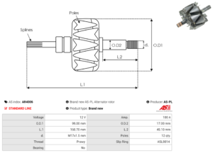Rotor alternateur AR4006