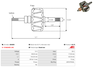 Rotor alternateur AR4009