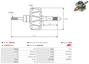 Rotor alternateur AR4012S